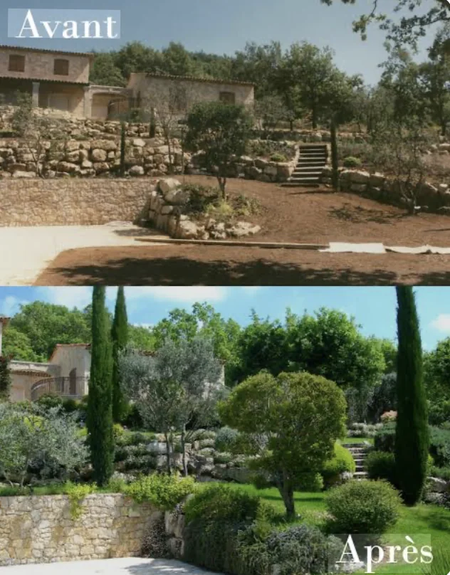 Comparatif visuel avant et après un aménagement paysager